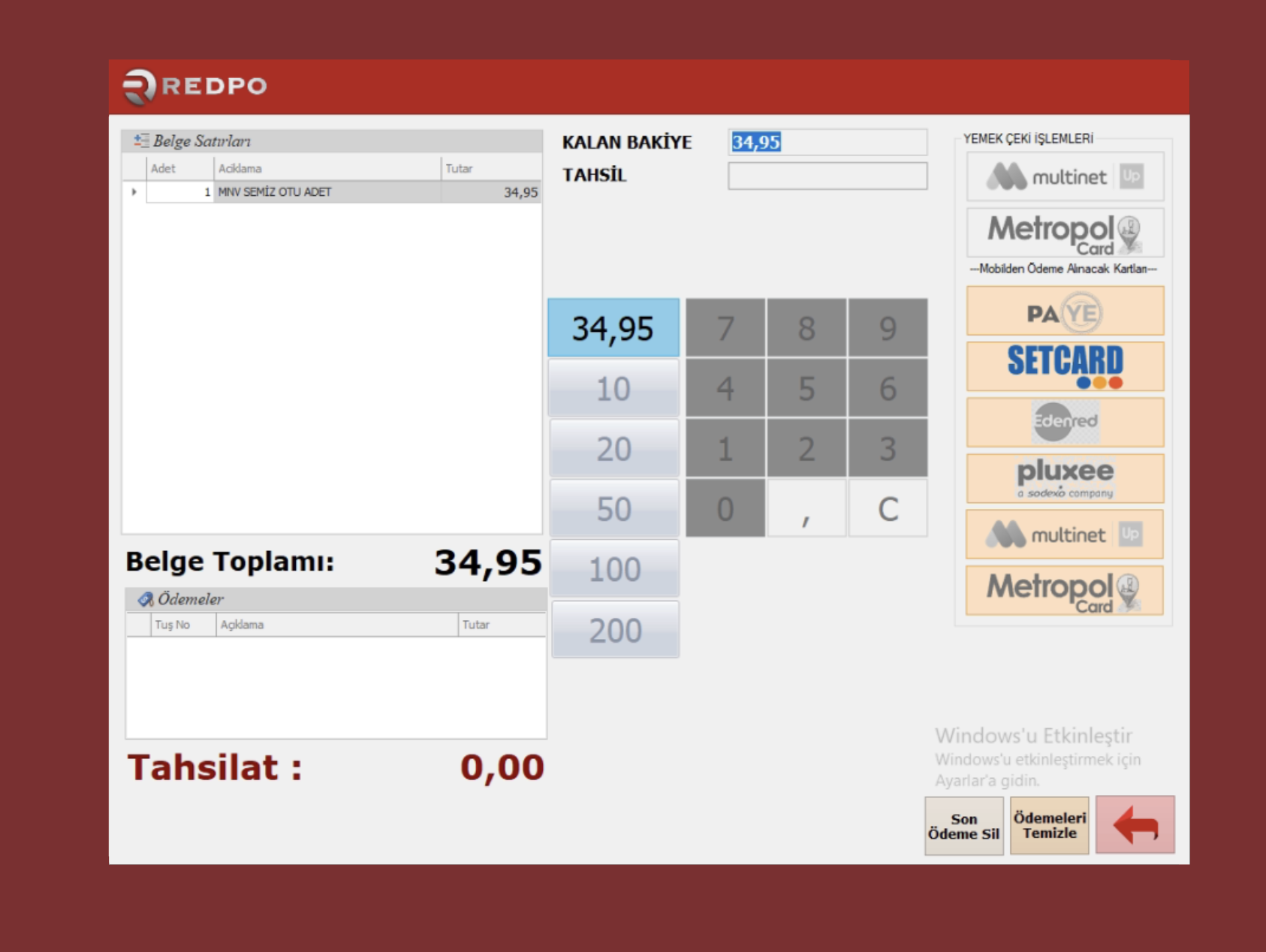 REDPO Yazılım Arayüzü 5