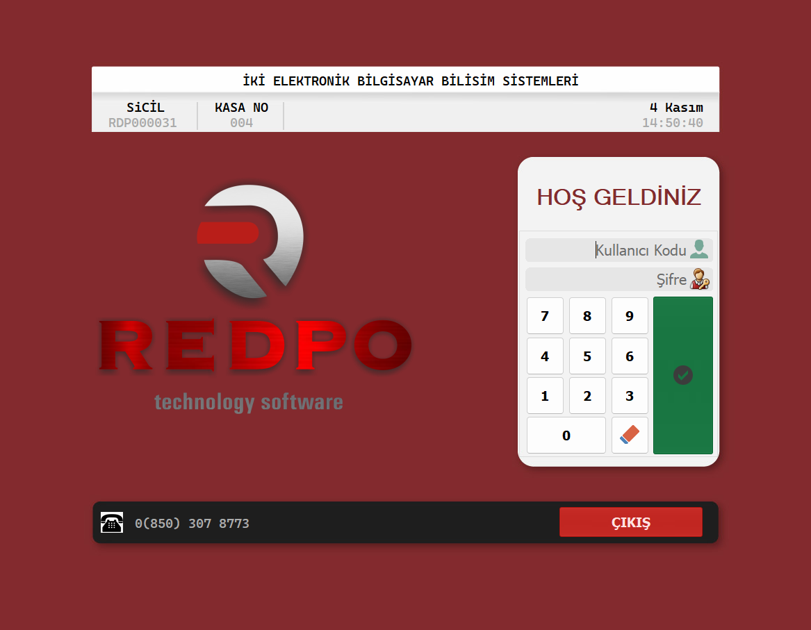 REDPO Yazılım Arayüzü 1